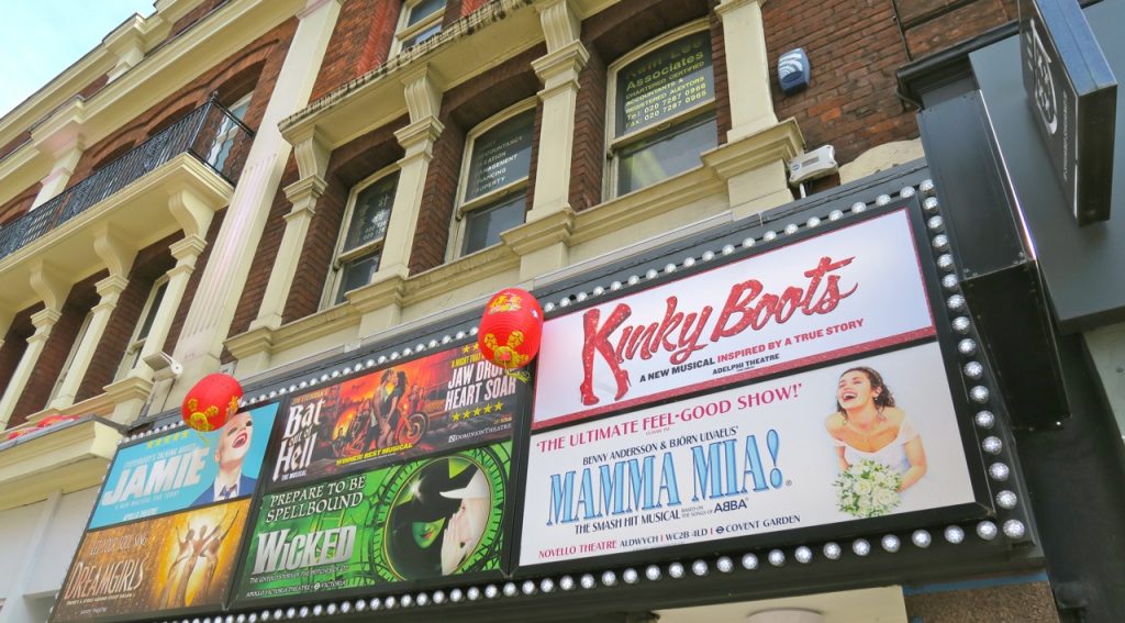 Londons Soho/West End är teater och nöjeskvarteren. 