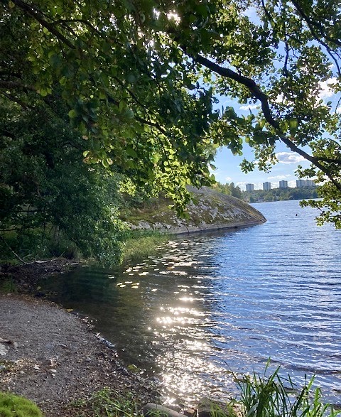 Kafé Vattenverket ligger alldeles vid Kottlasjön på Lidingö 